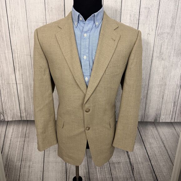 Burberry 44R Tan Wool & Cotton Blend Kensington 2-Button Single-Vent Sports Coat